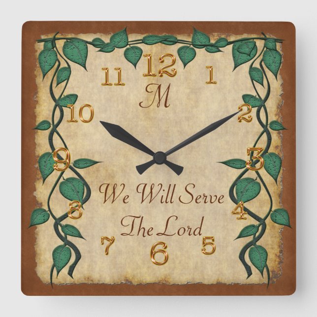 Customisable Monogrammed Vintage Christian Clocks (Front)