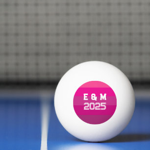 Customisable monograms and years ping pong ball