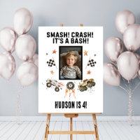 Customisable Monster Trucks Boys Birthday Photo