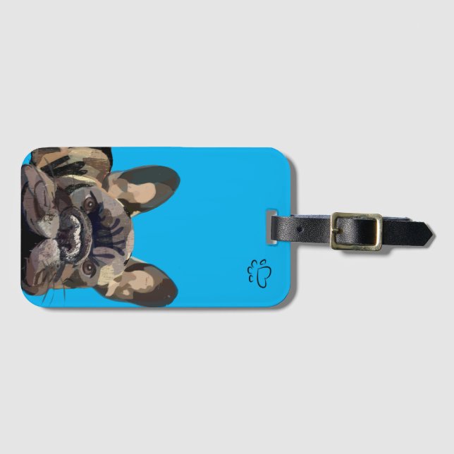 Customisable "Monty" Frenchie Dog Luggage Tag (Front Horizontal)