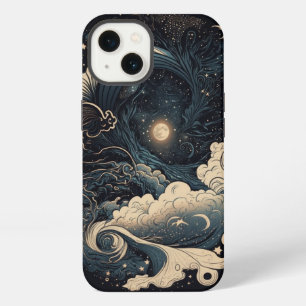 Customisable Moonlit Sea Waves Fantasy iPhone 13 Case