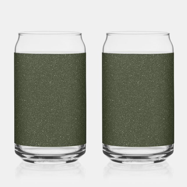 Customisable Moss Green Speckled Drinkware Set Can Glass (Front)