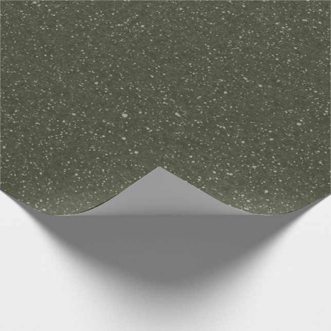 Customisable Moss Green Speckled Gift Wrap (Corner)