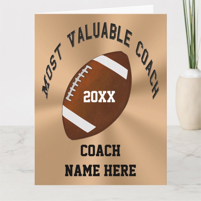Customisable Most Valuable Football Coach Cards (Front)