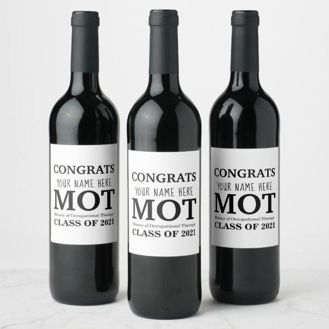 Customisable MOT Wine Bottle Labels (Bottles)
