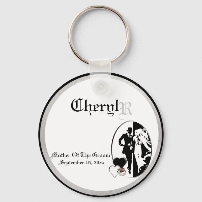 Customisable Mother Of The Groom Keepsake Keychain (Front)