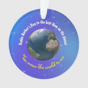 Customisable Mother's Day novelty Earth Ornament