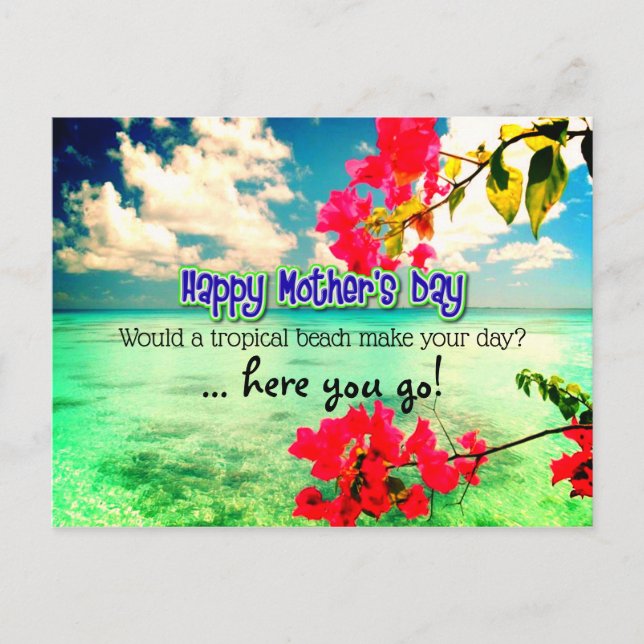 Customisable Mother's Day novelty humour tropical Postcard (Front)