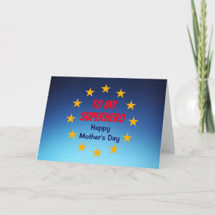 Customisable Mother's Day novelty superhero Card