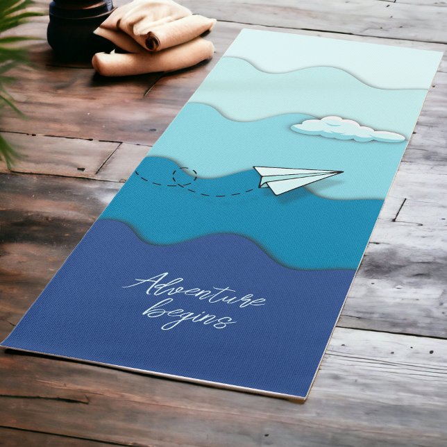 Customisable Motivational "Adventure Begins" Yoga Mat (Creator Uploaded)