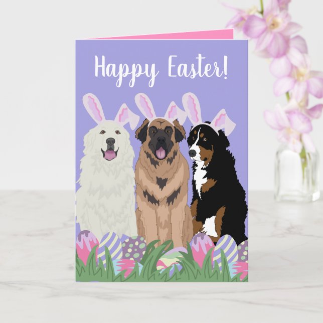 Customisable Mountain Dog Easter Card (Orchid)