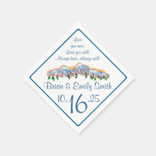 Customisable mountain top artistic paper napkins