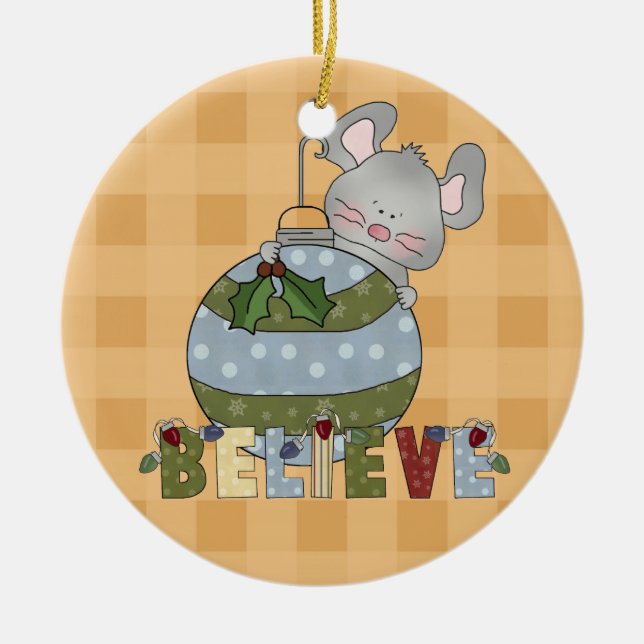 Customisable Mouse Believe Ornament (Front)