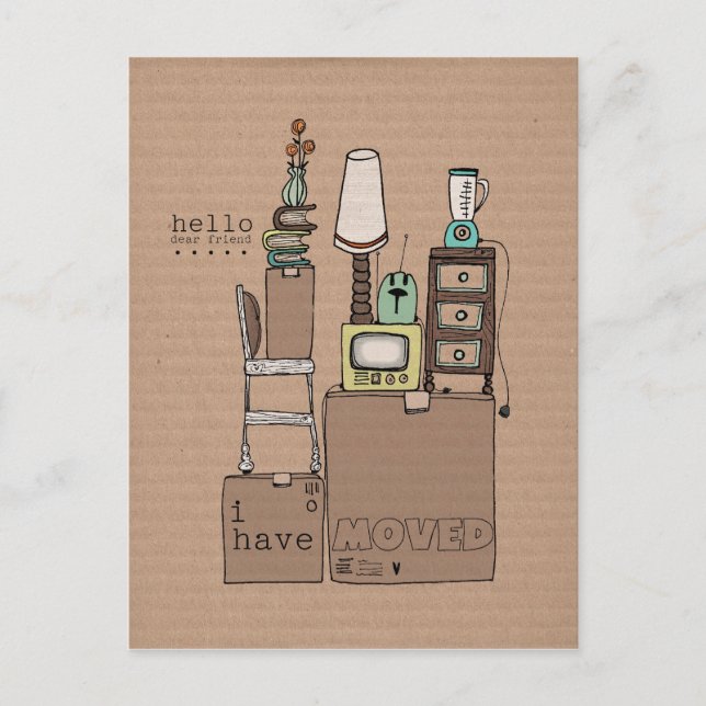 customisable moving postcard-i have moved announcement postcard (Front)