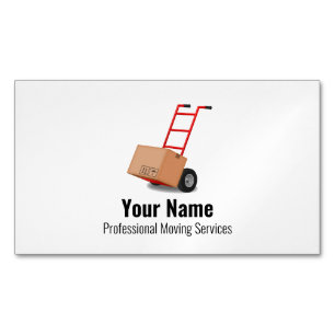 Customisable moving services cart 	Magnetic business card