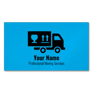 Customisable moving services truck blue 	Magnetic business card