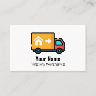 Customisable moving services truck business card