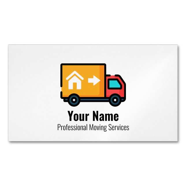Customisable moving services truck 	Magnetic business card (Front)