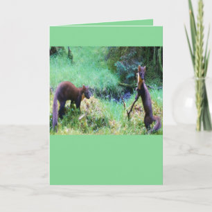 Customisable Mr & Mrs Pine Marten Date Night Card