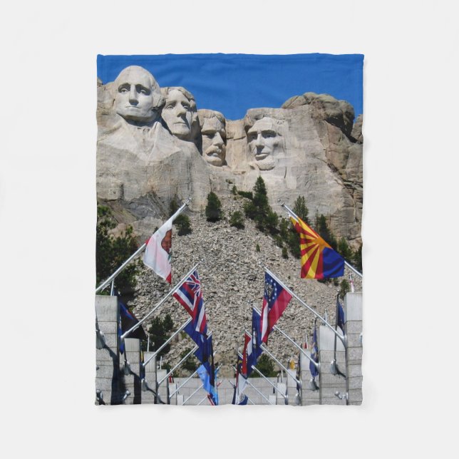 Customisable Mt Rushmore Souvenir Fleece Blanket (Front)