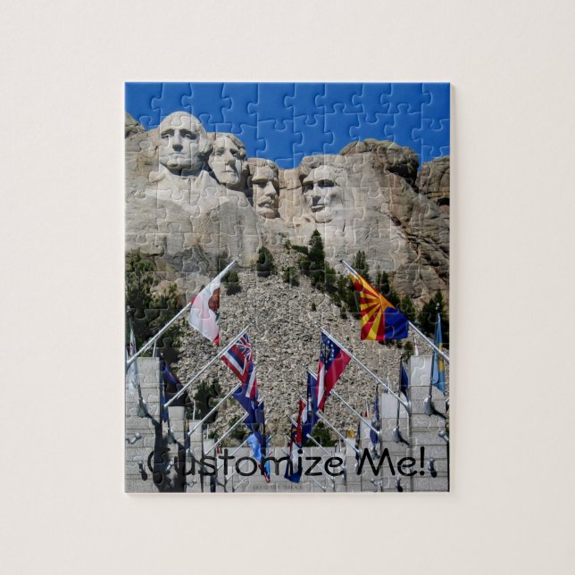 Customisable Mt Rushmore Souvenir Jigsaw Puzzle (Vertical)