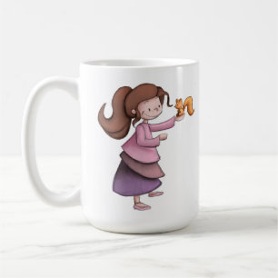 Customisable mug with a girl and a squirrel
