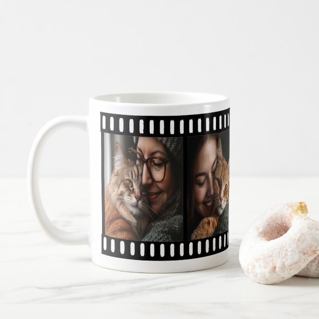 Customisable Mug with Old Retro Film Strip Frame  (With Donut)
