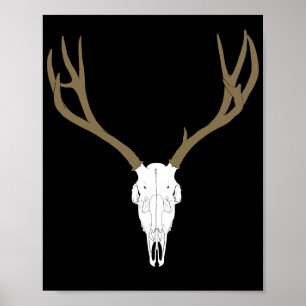 Customisable Mule Deer Skull Poster