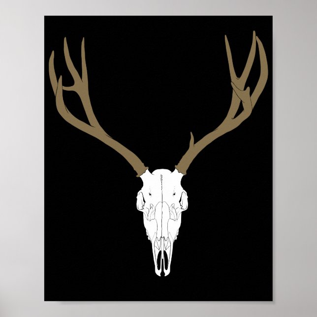 Customisable Mule Deer Skull Poster (Front)