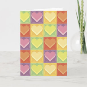 Customisable Multi Coloured Heart Card