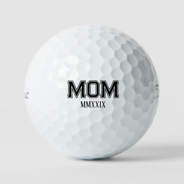 Customisable 'Mum' Established Roman Numerals Gift Golf Balls (Front)