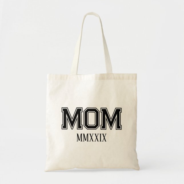 Customisable 'Mum' Established Roman Numerals Gift Tote Bag (Front)
