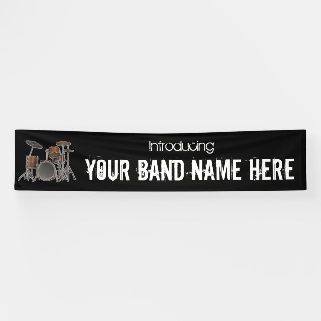 Customisable music band name banner sign (Horizontal)