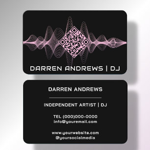Customisable Music QR Code Soundwave     Business Card