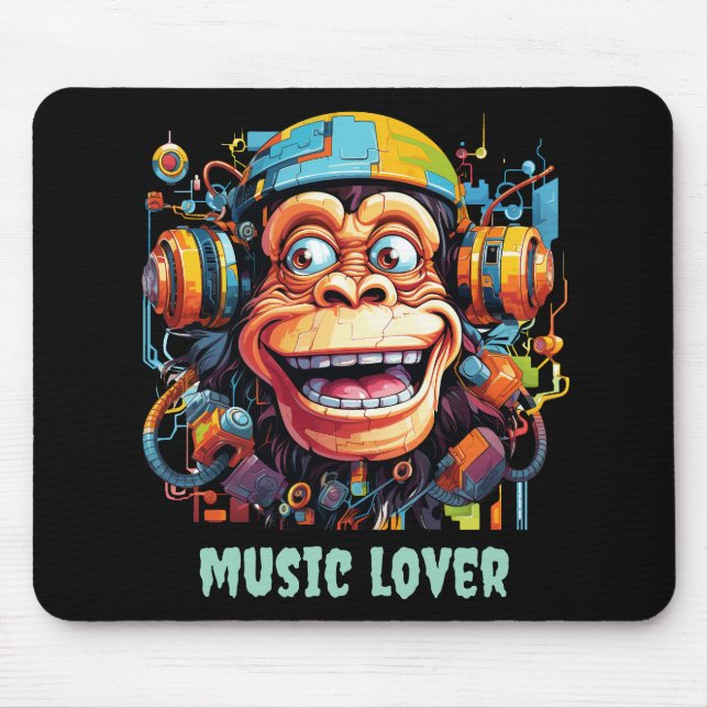 Customisable musical monkey mouse pad  (Front)
