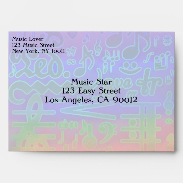 Customisable Musical Symbols Envelope (Front)