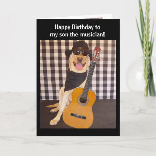 Customisable Musician Son Birthday Card