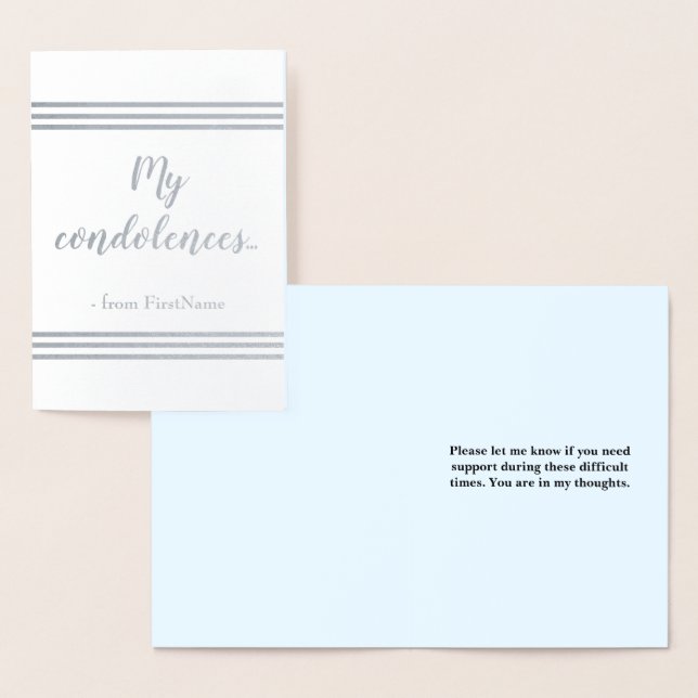 Customisable "My condolences…" Card (Display)
