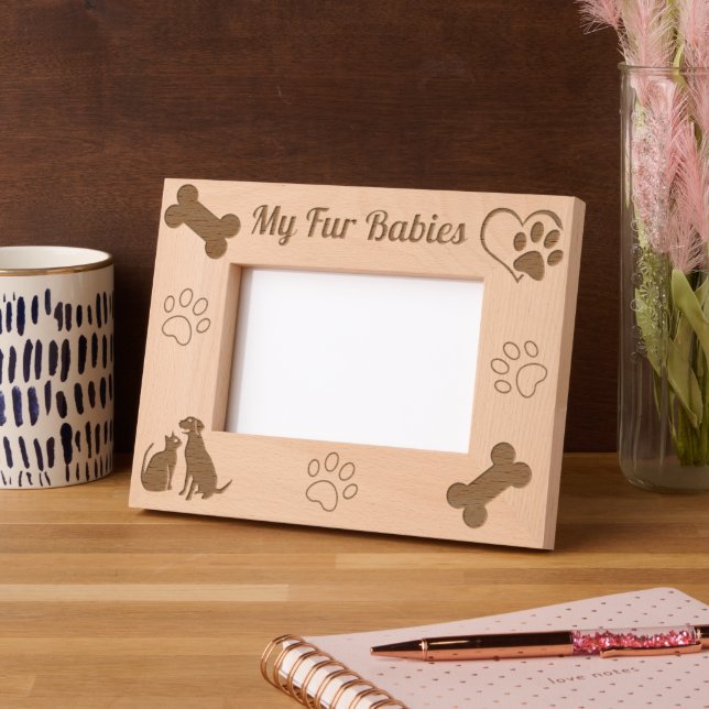 Customisable My Fur Babies  Etched Frames (Left)