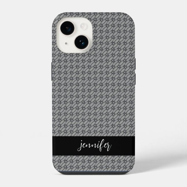 Customisable name Abstract concrete pattern iPhone Case (Back)