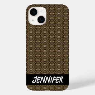 Customisable name Abstract grey pattern Case-Mate iPhone 14 Case