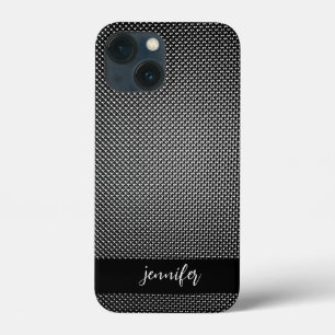 Customisable name Abstract grid texture iPhone 13 Mini Case