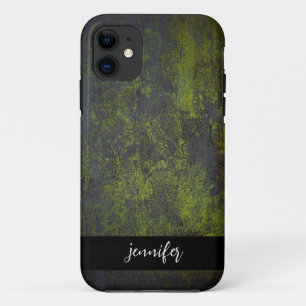 Customisable name Abstract grunge texture iPhone 11 Case