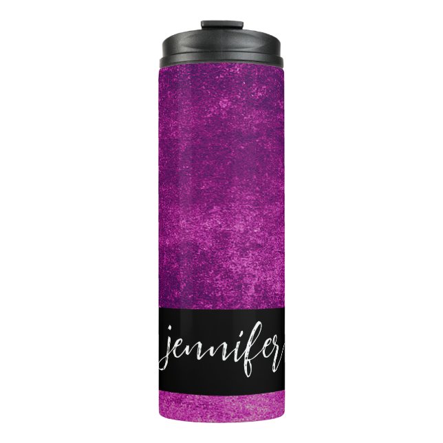 Customisable name Abstract grunge texture Thermal Tumbler (Front)
