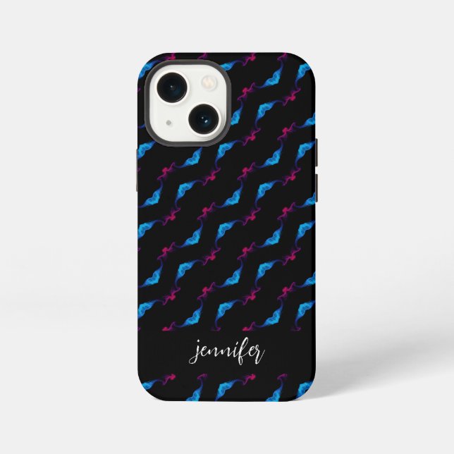 Customisable name Abstract smoke pattern iPhone Case (Back)