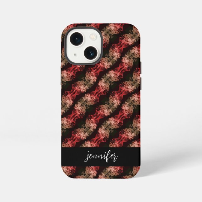 Customisable name Abstract smoke pattern iPhone Case (Back)