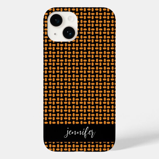 Customisable name Abstract yellow pattern Case-Mate iPhone Case (Back)