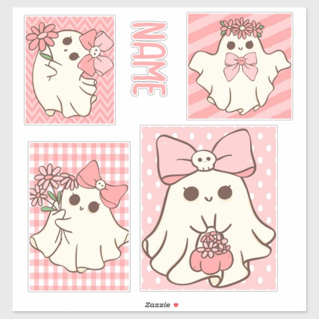 Customisable name and girly ghosts (Sheet)