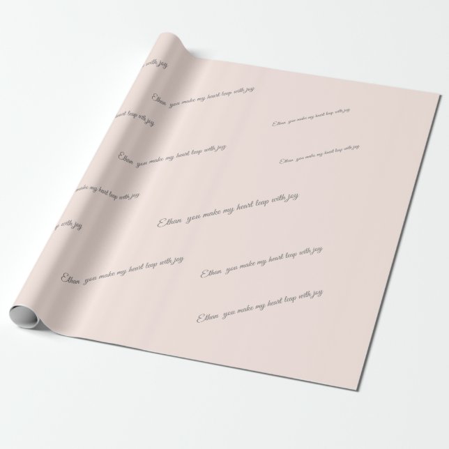 Customisable name and love quote wrapping paper (Unrolled)
