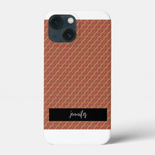 Customisable name Autumn leaves pattern iPhone 13 Mini Case